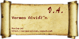 Vermes Alvián névjegykártya